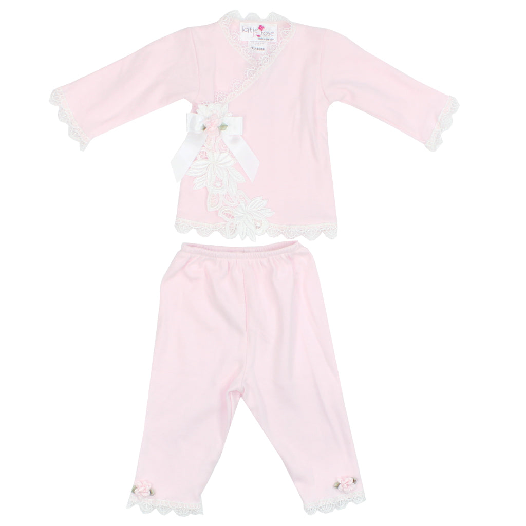 Two Piece Long Sleeve Wrap Set - Denny's