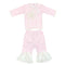 2pc Long Sleeve Wrap Set with Lace & Flower - Denny's