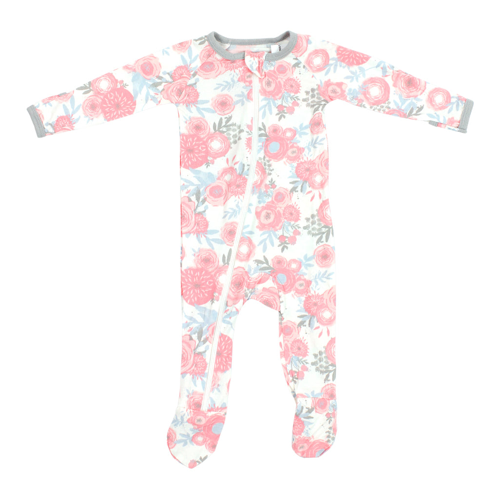 Footie Pink Peonies - Denny's