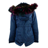 Zip Hoody with Rainbow Fur Middie Puffer Jacket - Denny's