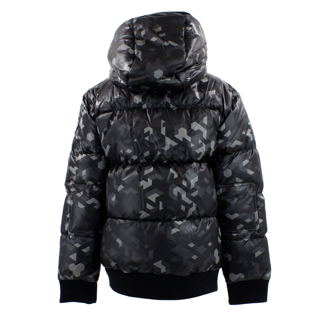 Black Geo Puffer Jacket - Denny's