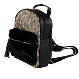 Leopard Print Faux Fur Mini Packback - Denny's