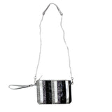 Stripe Metallic Glitter Bag Clutch - Denny's