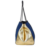 Navy Neoprene with Gold Sides Tote - Denny's