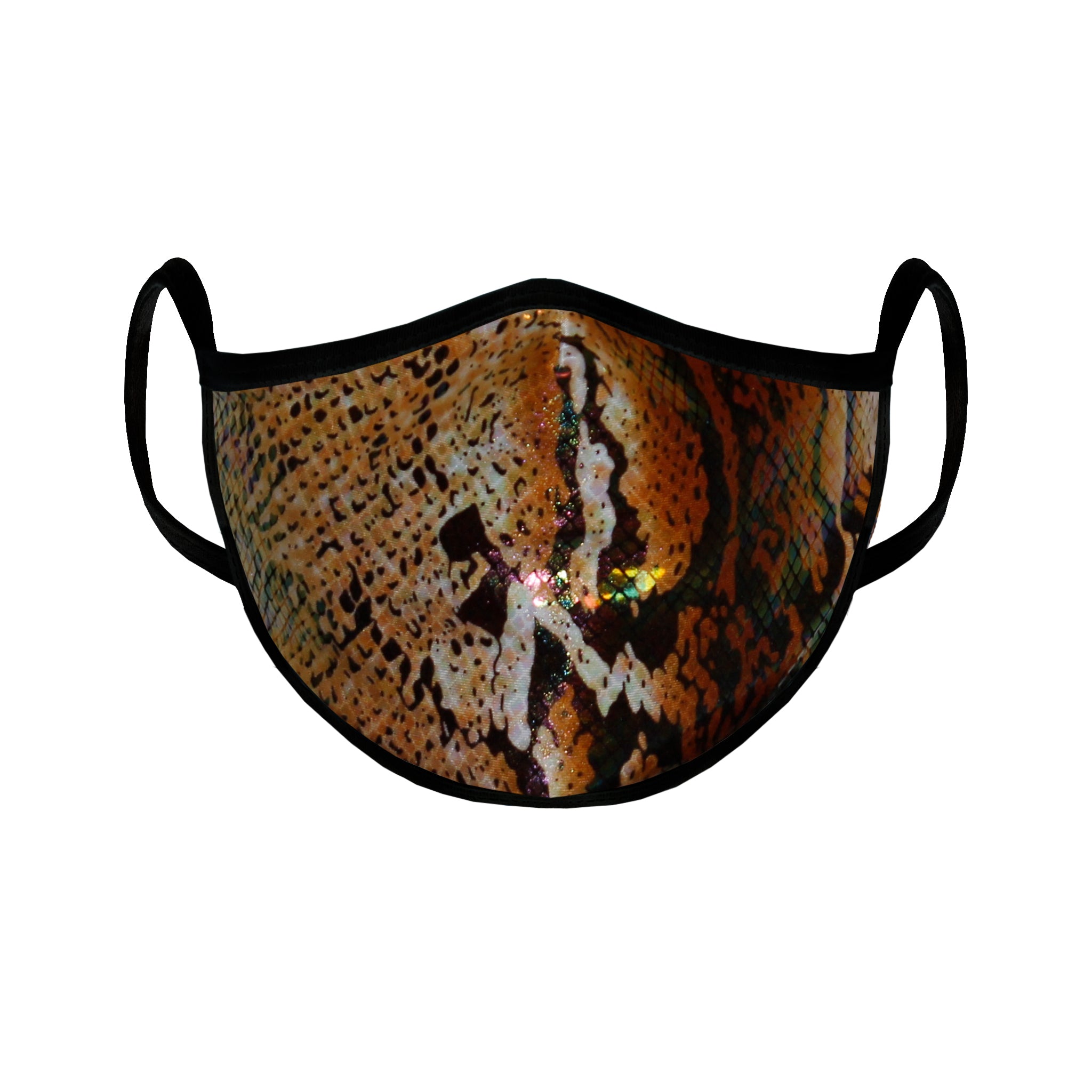 Gold Metallic Snake w Blk Band Mask - Denny's