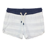 Ivory / Navy Striped French Terry Shorts - Denny's