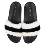 Stripe Fur Slipper True Love - Denny's