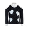 Long Sleeve Cold Shoulder Top with White Hearts - Denny's
