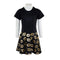 Black Dress Top with Gold Lips - Denny's