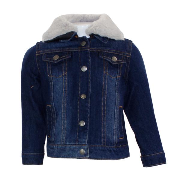 Faux Fur Collar Denim Jacket - Denny's