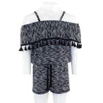 Striped Print Romper with Tassels - Denny's