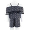 Striped Print Romper with Tassels - Denny's