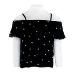 Palm Print Ruffle Tube Top - Denny's