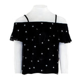 Palm Print Ruffle Tube Top - Denny's