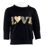Long Sleeve Sweatshirt with Love Foil Leopard - Denny's