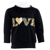 Long Sleeve Sweatshirt with Love Foil Leopard - Denny's