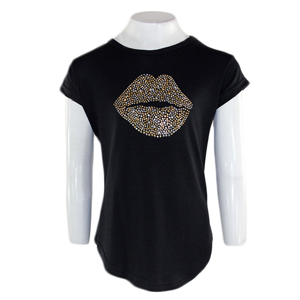 Short Sleeve Curved Bottom with Gold/Silver Lips - Denny's