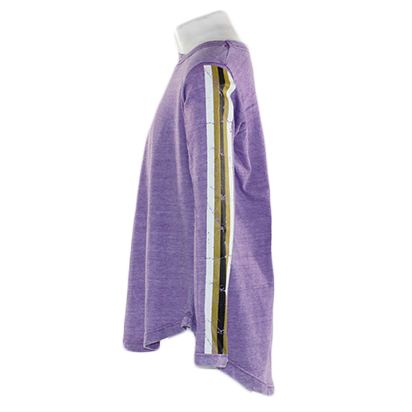 Long Sleeve Top Slash Neck with Love Heart Stripe - Denny's