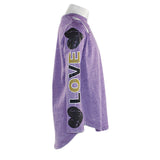 Long Sleeve Top Slash Neck with Love Heart Stripe - Denny's