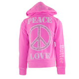 Zip Hoody With Peace Love - Denny's