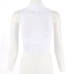 Ribbed Crop Lace Hem Tank - Denny's
