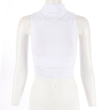Ribbed Crop Lace Hem Tank - Denny's