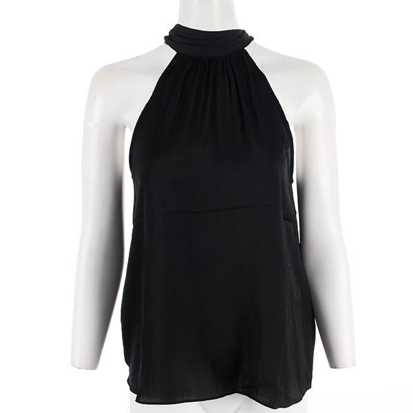 Mock Neck Tie Back Tank - Denny's