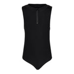 1pc Zipper Front Athletic Stripe Side Bathing Suit - Denny's
