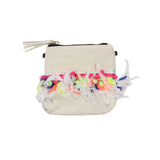 Canvas Mini Crossbody with Pom Pom and Fringe - Denny's