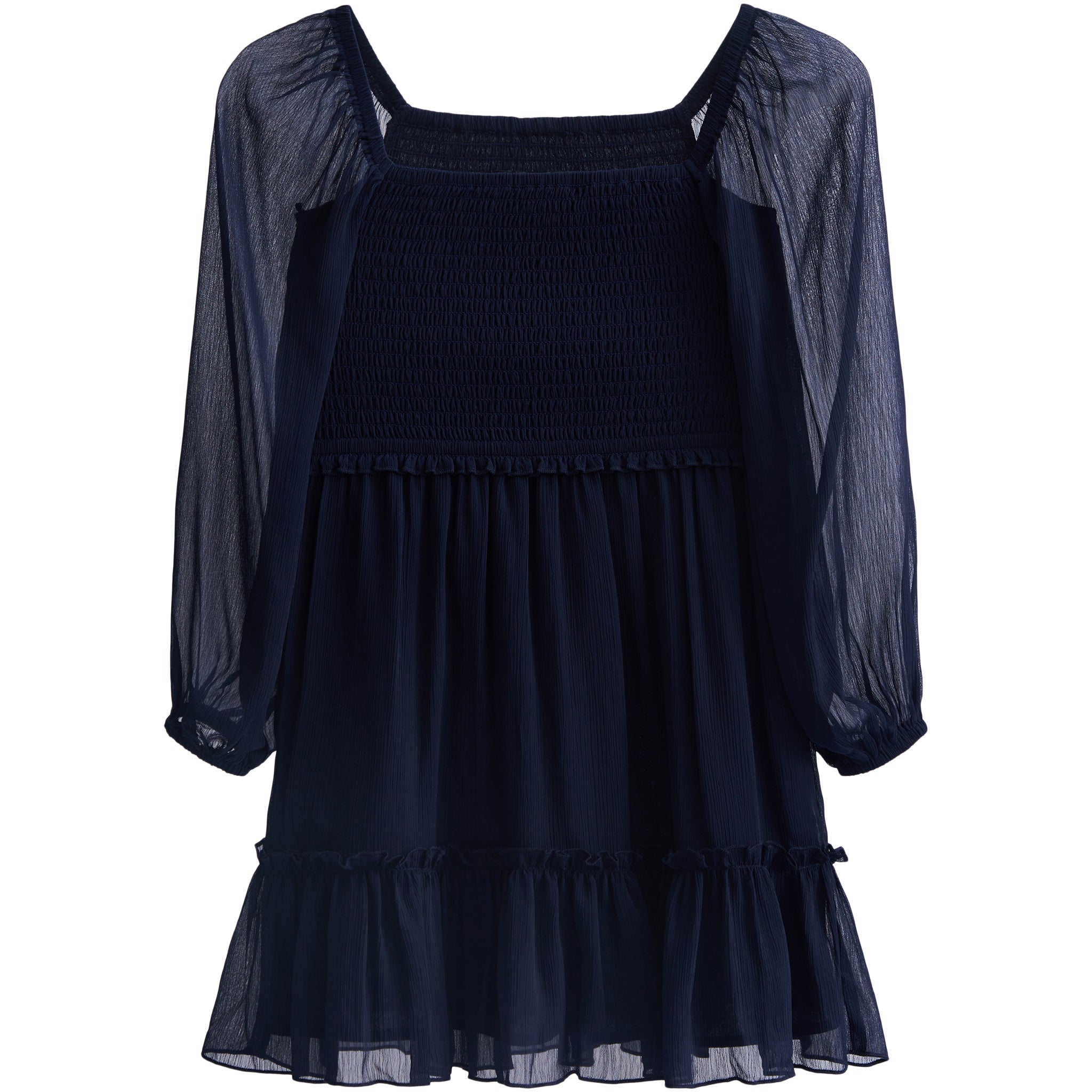 Molly Sheer Sleeve Smock Dress - Denny's