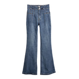 High Waisted Seamed Flare Jean - Denny's