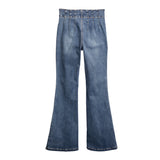High Waisted Seamed Flare Jean - Denny's