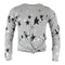 Long Sleeve Tie Front Top with All Over Silver and Black Stars - Denny's