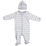 3 piece Take Home Footie Gry/Cream Stripe - Denny's