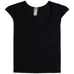 Ribbed Capsleeve V-Neck - Denny's