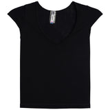 Ribbed Capsleeve V-Neck - Denny's