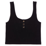 Ribbed Snap Henley Tank - Denny's