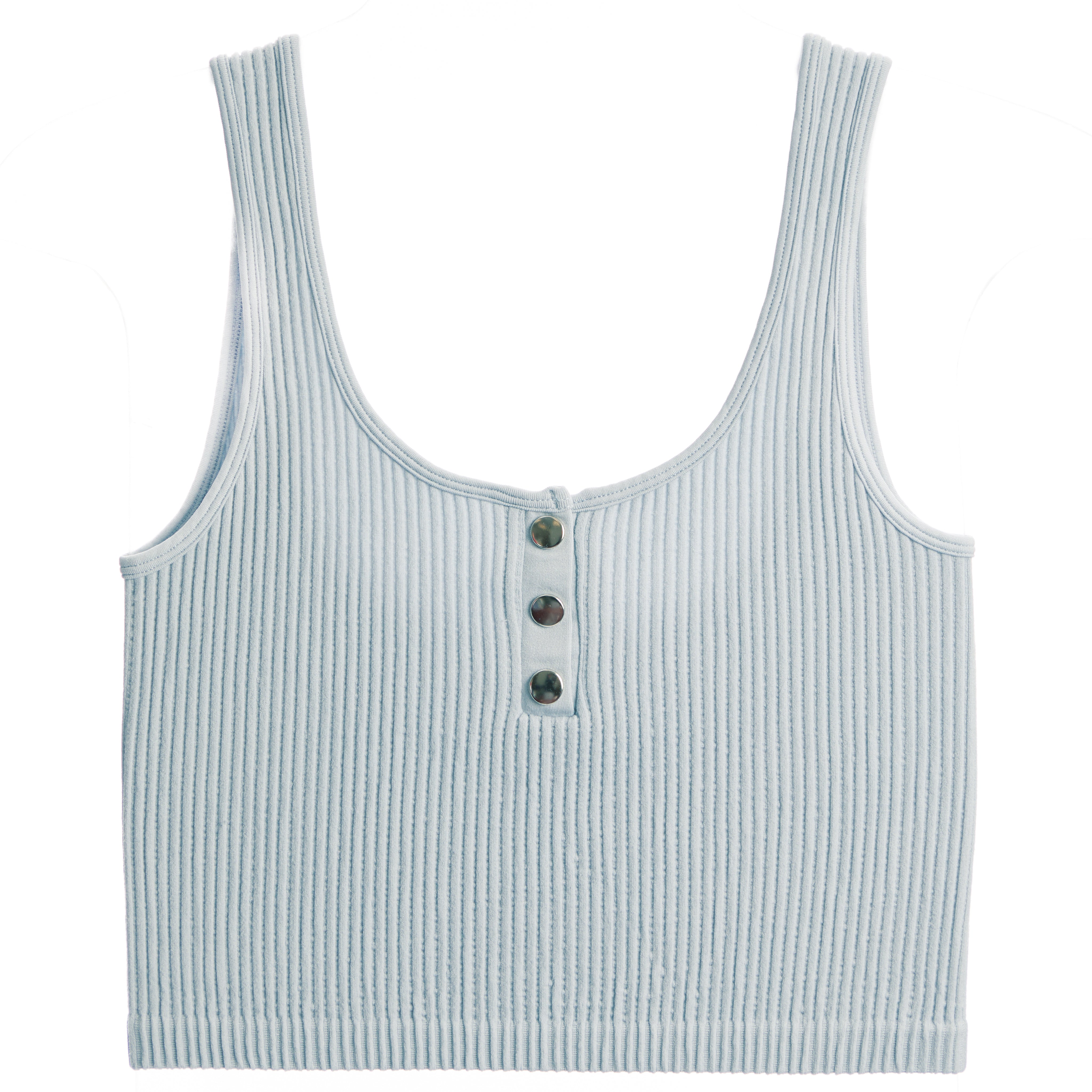 Ribbed Snap Henley Tank - Denny's