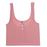Ribbed Snap Henley Tank - Denny's