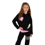 Long Sleeve Top with Glitter Icons - Denny's