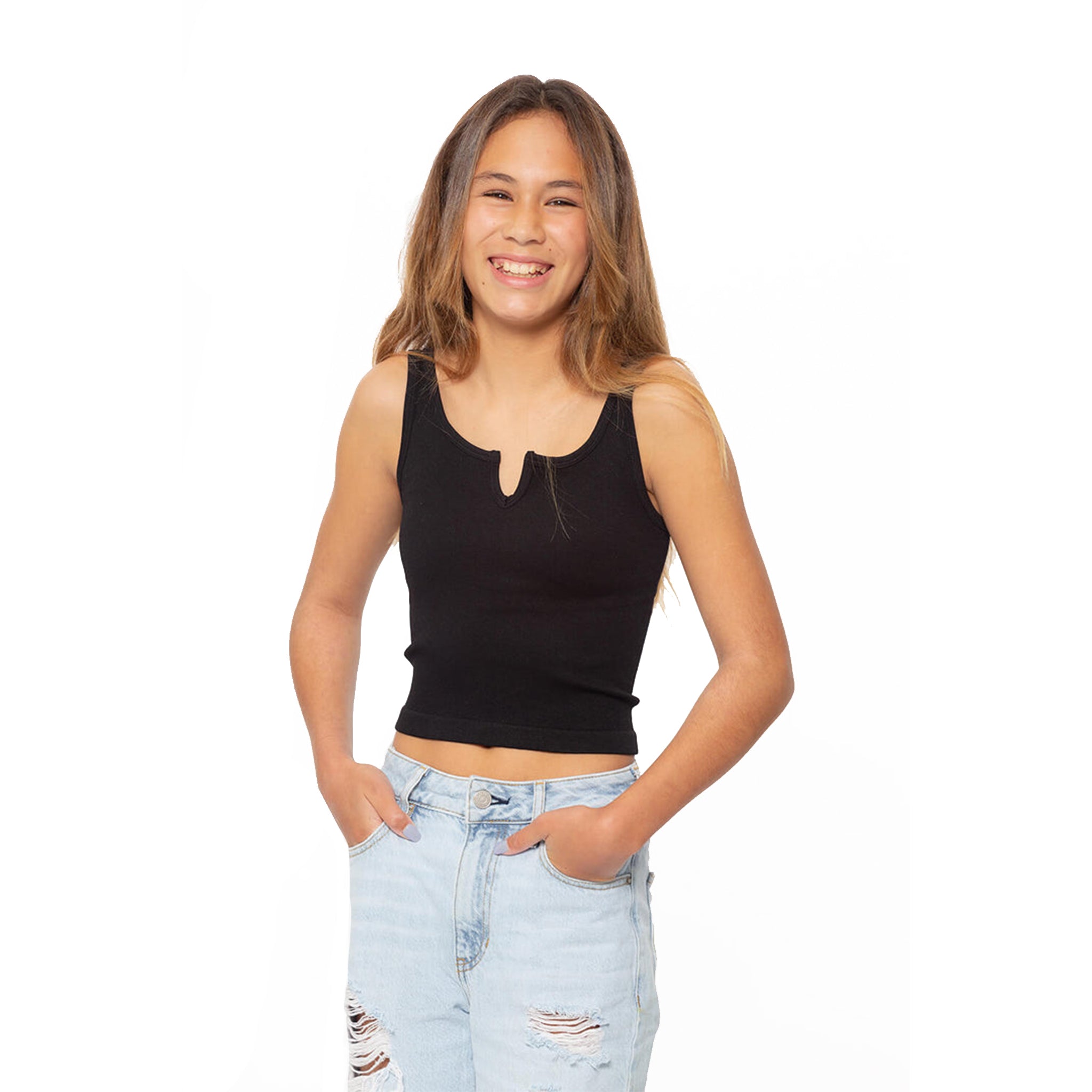 Slit V-neck Tank Top - Denny's