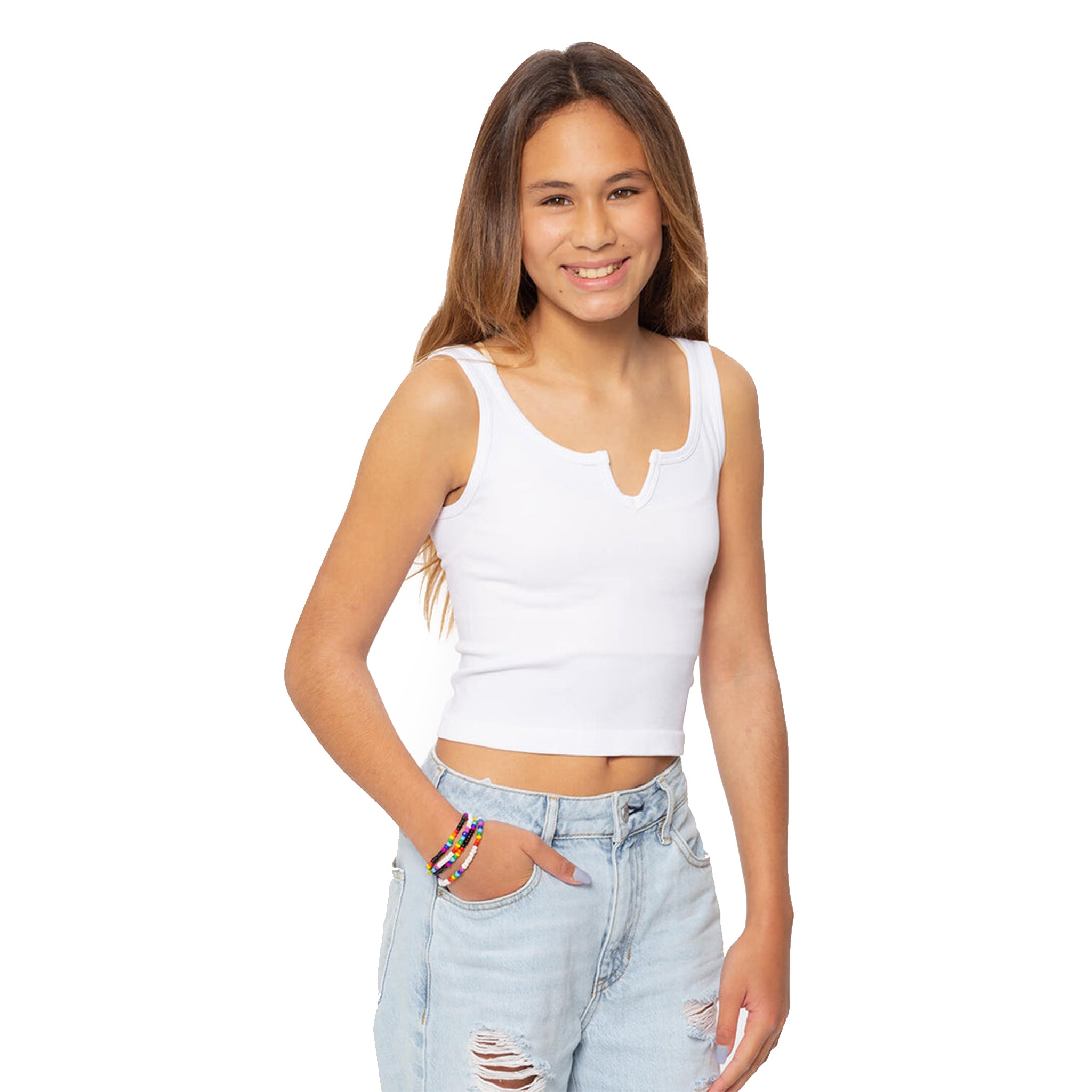 Slit V-neck Tank Top - Denny's