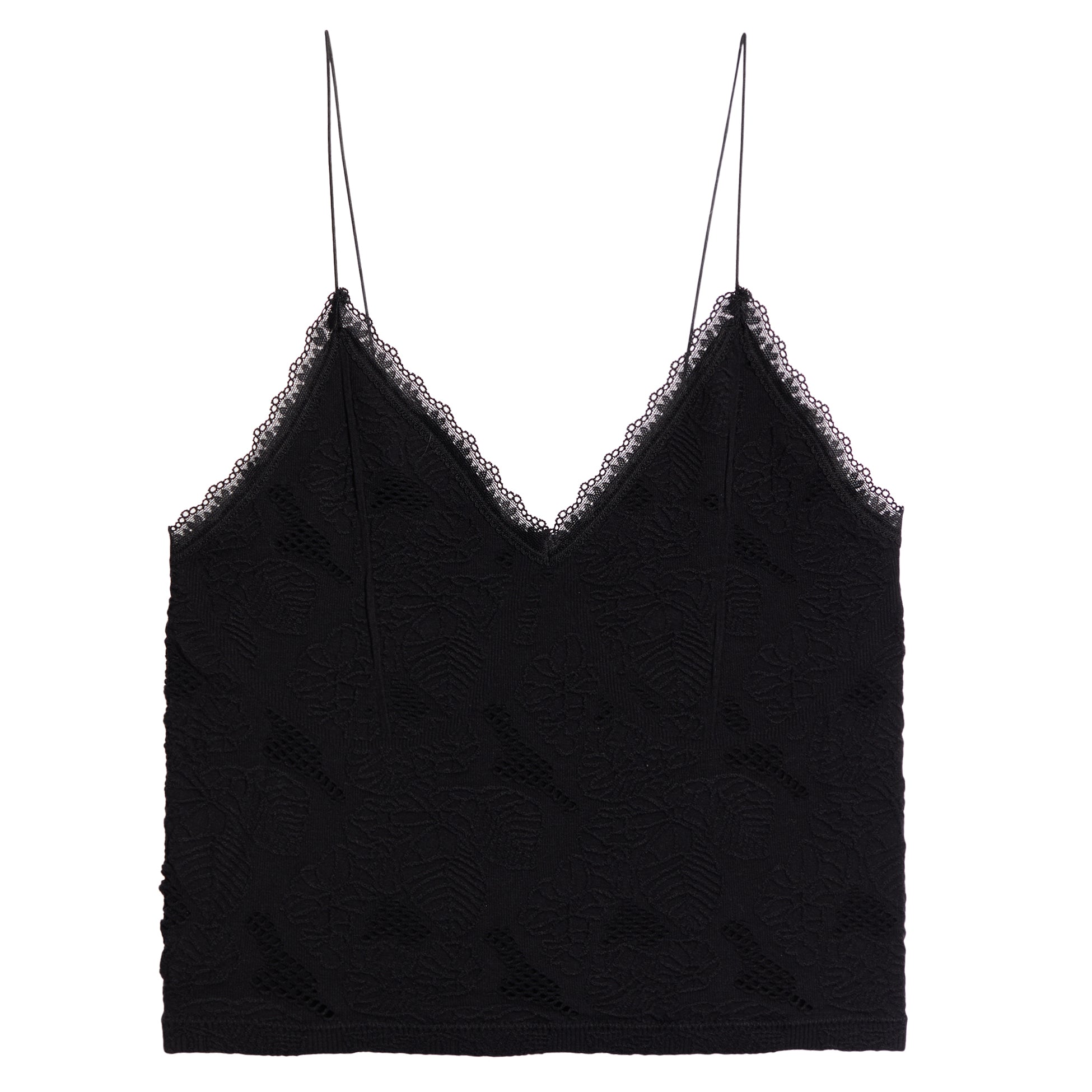 Jaquard Lace Crop Cami - Denny's