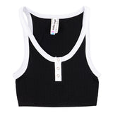 Scoop Two Tone Snap Crop Tank - Denny's