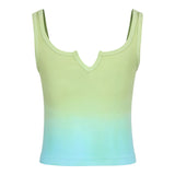 Ombre Dip Dye Ribbed Tank Top - Denny's