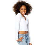 Slit Neck Long Sleeve Rib Top - Denny's