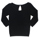 Long Sleeve Ribbed Keyhole Top - Denny's