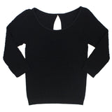 Long Sleeve Ribbed Keyhole Top - Denny's