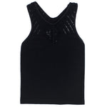 Sleeveless Rib Top with Mesh - Denny's