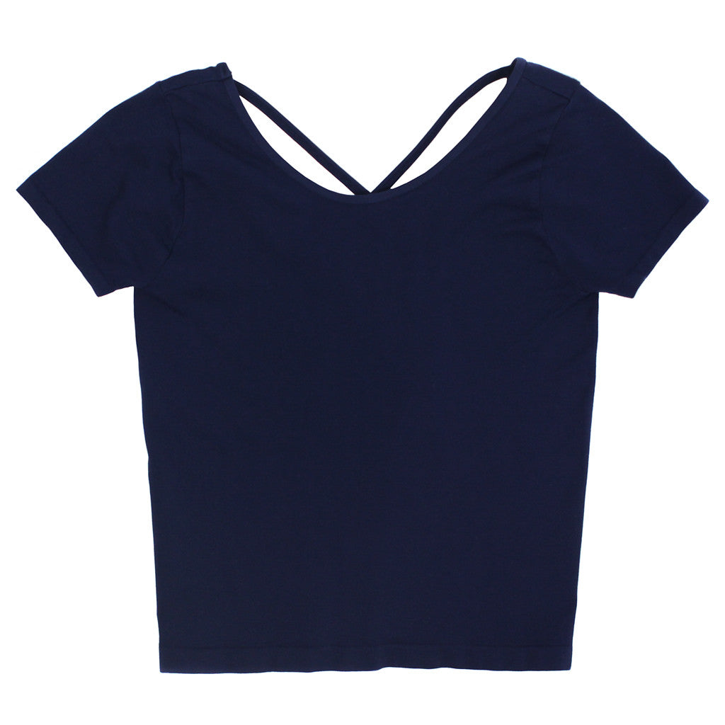 Short Sleeve X Back Ballet Top - Denny's